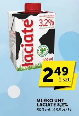 Mleko UHT Łaciate 3,2% 500 ml promocja w ABC