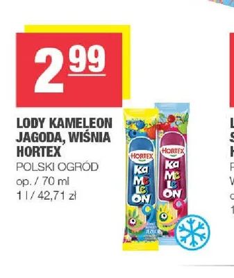 Lody wodne Kameleon jagoda Hortex promocja w SPAR