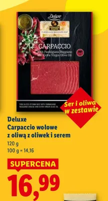 Carpaccio wołowe z oliwą z oliwek i serem promocja w Lidl