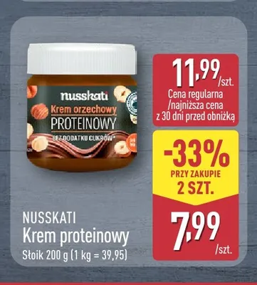 Krem proteinowy orzechowy Nusskati promocja w Aldi