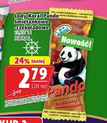 Lody Koral Pando śmietankowo-czekoladowe promocja w Prim Market
