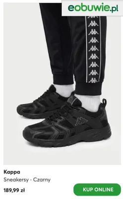 Sneakersy Kappa Czarny promocja w eobuwie.pl