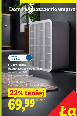 Oczyszczacz powietrza LIVARNO HOME 19W promocja w Lidl