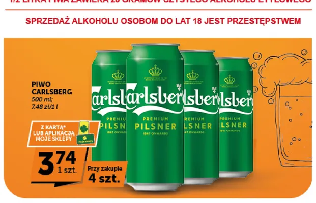 Piwo Carlsberg Premium Pilsner promocja w Euro Sklep