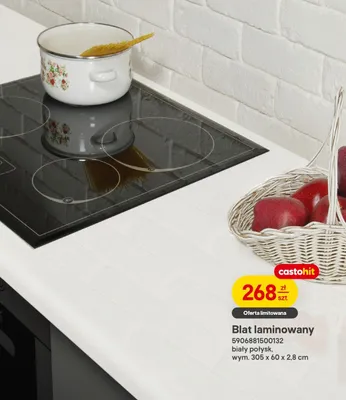 Blat laminowany biały połysk promocja w Castorama