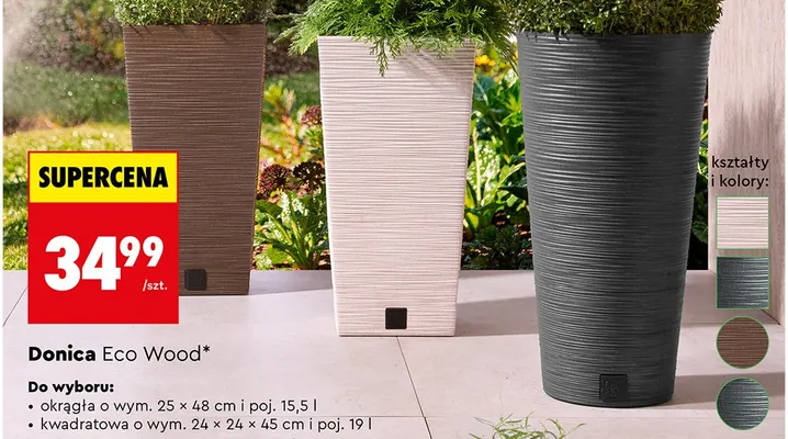 Donica Eco Wood okrągła promocja w Biedronka
