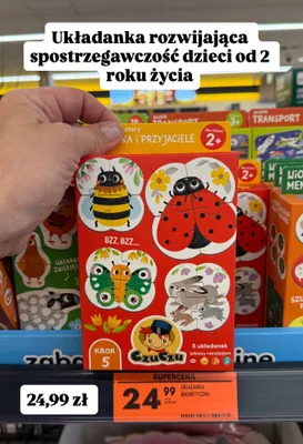 Układanka dla dzieci rozwijająca spostrzegawczość, 2+ promocja w Biedronka