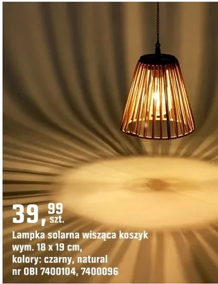 Lampka solarna wisząca koszyk promocja w OBI