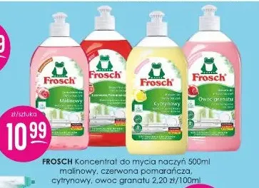 Koncentrat do mycia naczyń malinowy Frosch promocja w Drogerie Jasmin