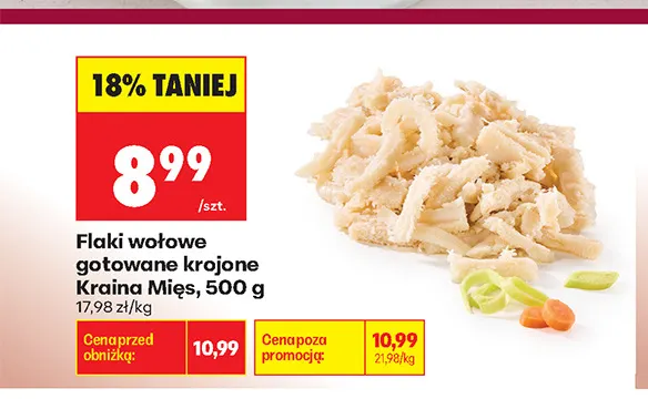 Flaki wołowe gotowane krojone Kraina Mięs promocja w Biedronka