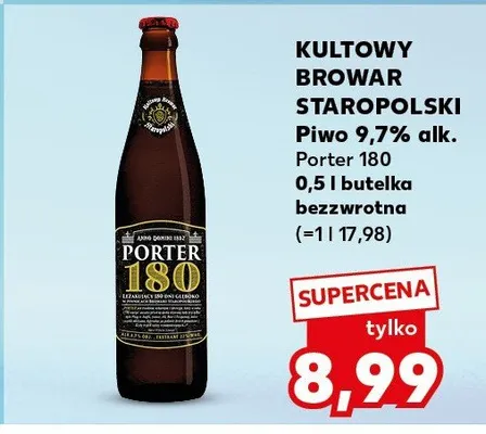 Piwo Porter 180 Kultowy Browar Staropolski promocja w Kaufland