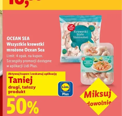 Krewetki mrożone Ocean Sea promocja w Lidl
