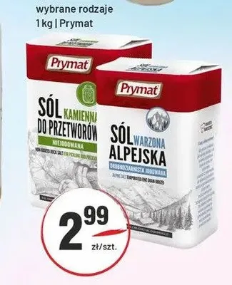 Sól kamienna do przetworów niejodowana Prymat promocja w Sedal