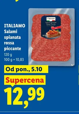 Salami spianata rossa piccante Italiamo promocja w Lidl