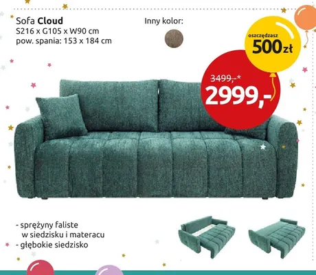 Sofa Cloud promocja w Black Red White