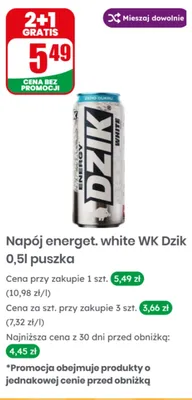 Napój energetyczny white WK Dzik promocja w Dino