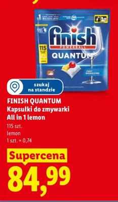 Kapsułki do zmywarki Finish Quantum All in 1 lemon promocja w Lidl
