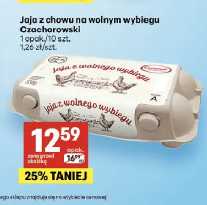 Jaja z chowu na wolnym wybiegu Czachorowski promocja w Delikatesy Centrum