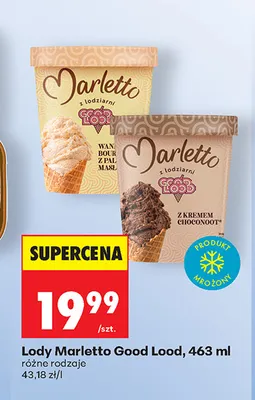Lody Marletto Good Lood wanilia bourbon z palonym masłem promocja w Biedronka