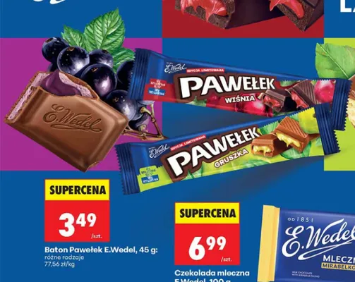 Baton Pawełek Wiśnia E.Wedel promocja w Biedronka