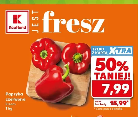 Papryka czerwona luzem promocja w Kaufland