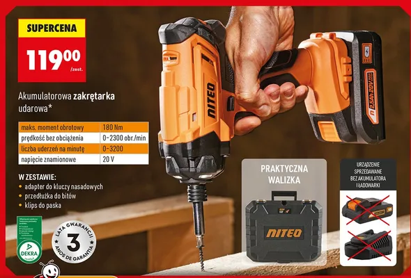 Zakrętarka akumulatorowa udarowa promocja w Biedronka