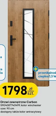 Drzwi zewnętrzne Carbon promocja w Castorama