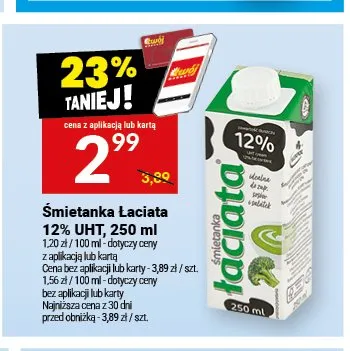 Śmietanka UHT 12% Łaciata promocja w Twój Market