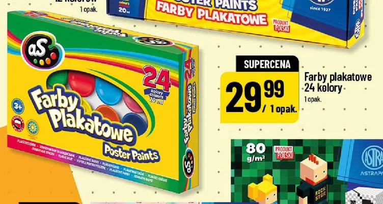 Farby plakatowe 24 kolory As promocja w POLOmarket