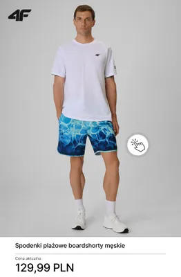 Spodenki plażowe boardshorty męskie 4F promocja w 4F