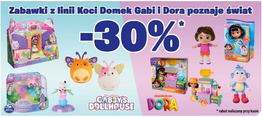Zabawki z linii Koci Domek Gabi i Dora poznaje świat promocja w Carrefour