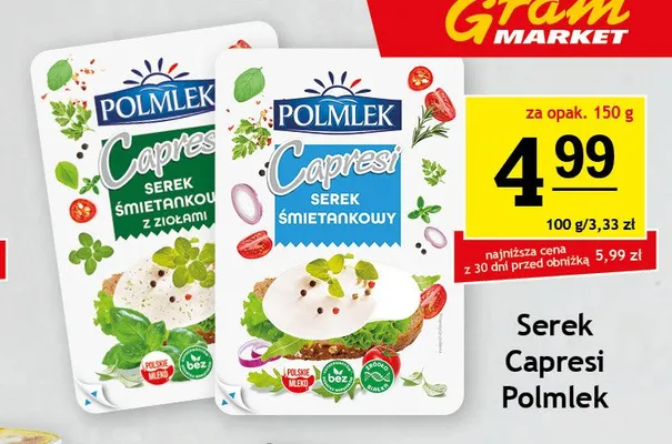 Serek Capresi Polmlek śmietankowy promocja w Gram Market