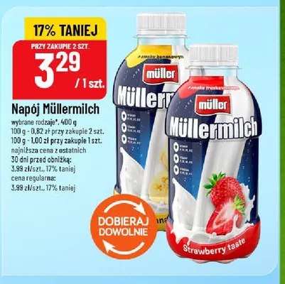 Napój Müllermilch bananowy promocja w POLOmarket