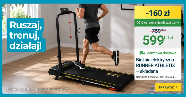 Bieżnia elektryczna Runner Athletix składana promocja w ERLI