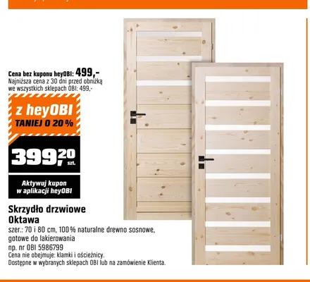Skrzydło drzwiowe Oktawa promocja w OBI