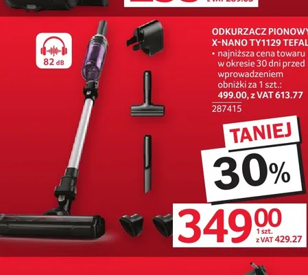 Odkurzacz pionowy Tefal X-Nano TY1129 promocja w Selgros