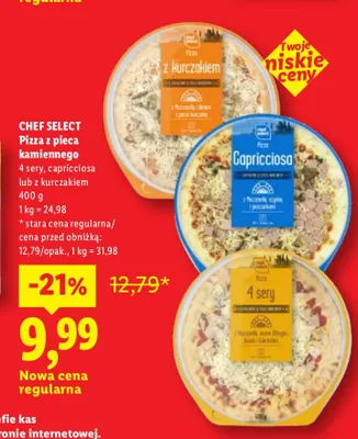 Pizza z pieca kamiennego z kurczakiem Chef Select promocja w Lidl
