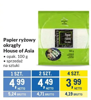 Papier ryżowy okrągły House of Asia promocja w Makro
