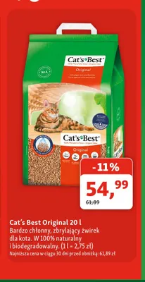 Żwirek zbrylający dla kota Cat's Best Original promocja w MAXI ZOO