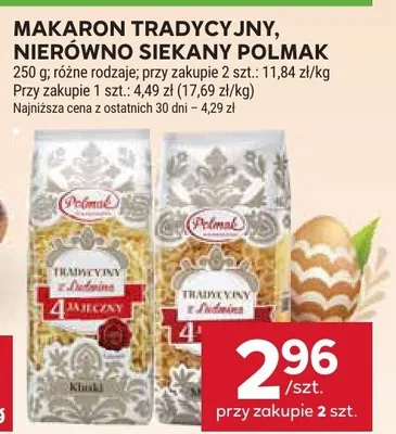Makaron tradycyjny, nierówno siekany Polmak promocja w Stokrotka
