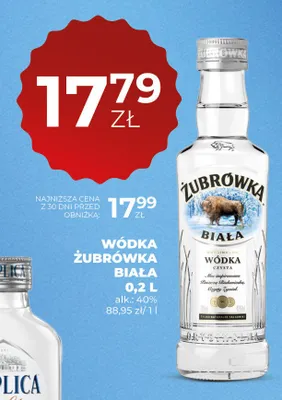 Wódka Żubrówka Biała 40% promocja w Duży Ben