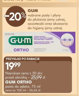 Pasta do zębów GUM ORTHO promocja w Super-Pharm