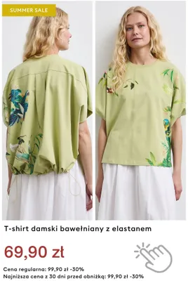 T-shirt damski bawełniany z elastanem promocja w Medicine