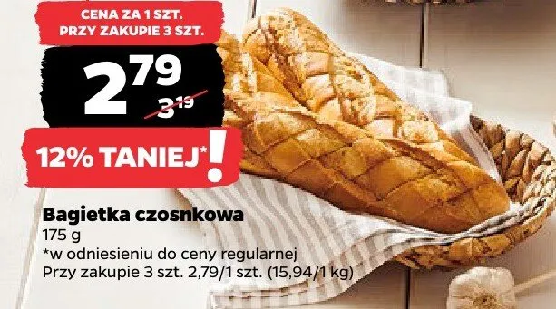 Bagietka czosnkowa promocja w Netto
