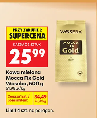 Kawa mielona Mocca Fix Gold Woseba promocja w Biedronka