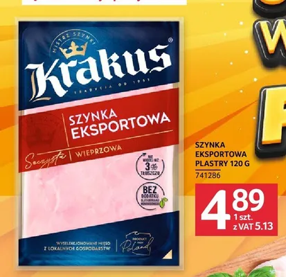 Szynka eksportowa Krakus promocja w Selgros
