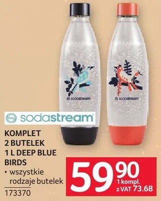 Komplet 2 butelek 1L Deep Blue Birds SodaStream promocja w Selgros