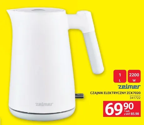 Czajnik elektryczny Zelmer ZCK7020 promocja w Selgros