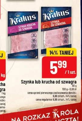 Szynka krucha od szwagra Krakus promocja w POLOmarket