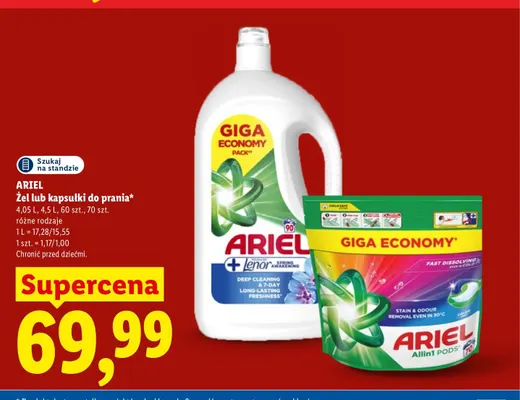 Żel do prania Ariel promocja w Lidl